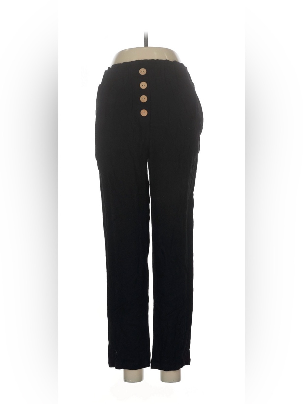 Yissang Women's Casual Ankle Pants Pockets Elastic Waist Button Deco Summer NWT